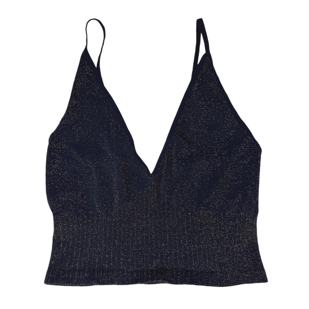 Intimately Free People XS/S Navy Gold Shimmer Seamless Triangle Bralette